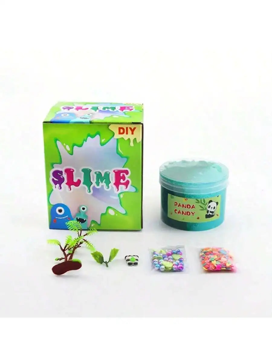 Happy Panda Bamboo Slime Shape, DIY Slime Dough, Unzipping Simulation Handmade Kit, Stretchable Green Clay, Playset, Christmas G