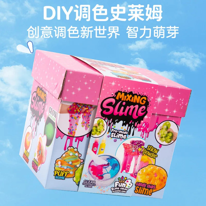 Fluffy Clear Slime Making Kit DIY Crystal Mud Educational Stress Relief Fidget Toy for Kids Party Favors Gift