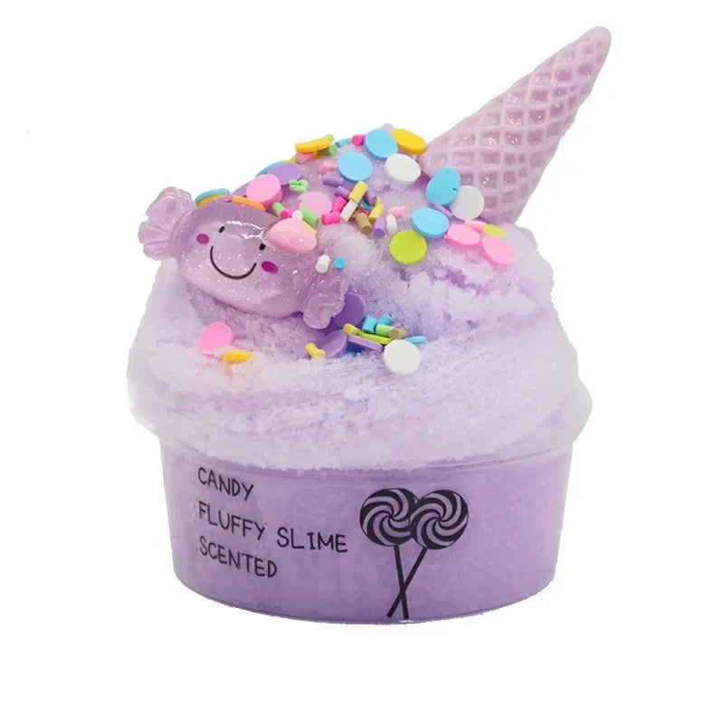 DIY Slime Set Toys for Kids Non Ice Cream Cone Sticky Cloud Slimes Scented Relieve Pressure Rainbow Charms Clay Party Gifts