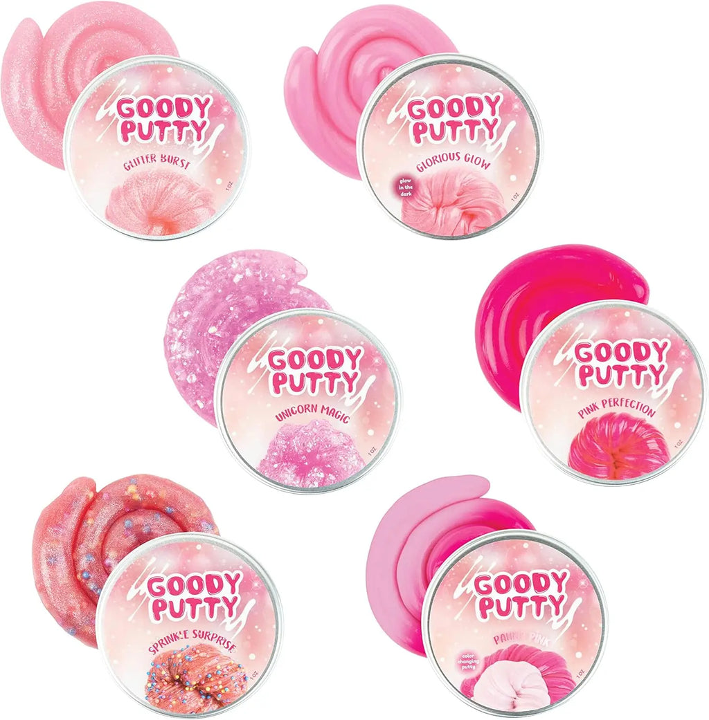 Pink Slime Putty Set - 6 Fun Sensory Fidget Toys for Girls, Glow & Color Change