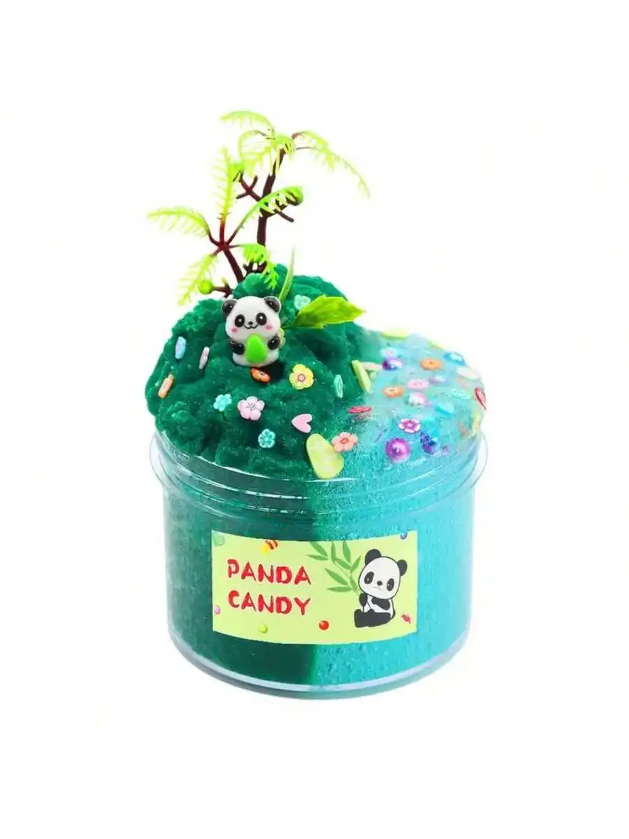 Happy Panda Bamboo Slime Shape, DIY Slime Dough, Unzipping Simulation Handmade Kit, Stretchable Green Clay, Playset, Christmas G